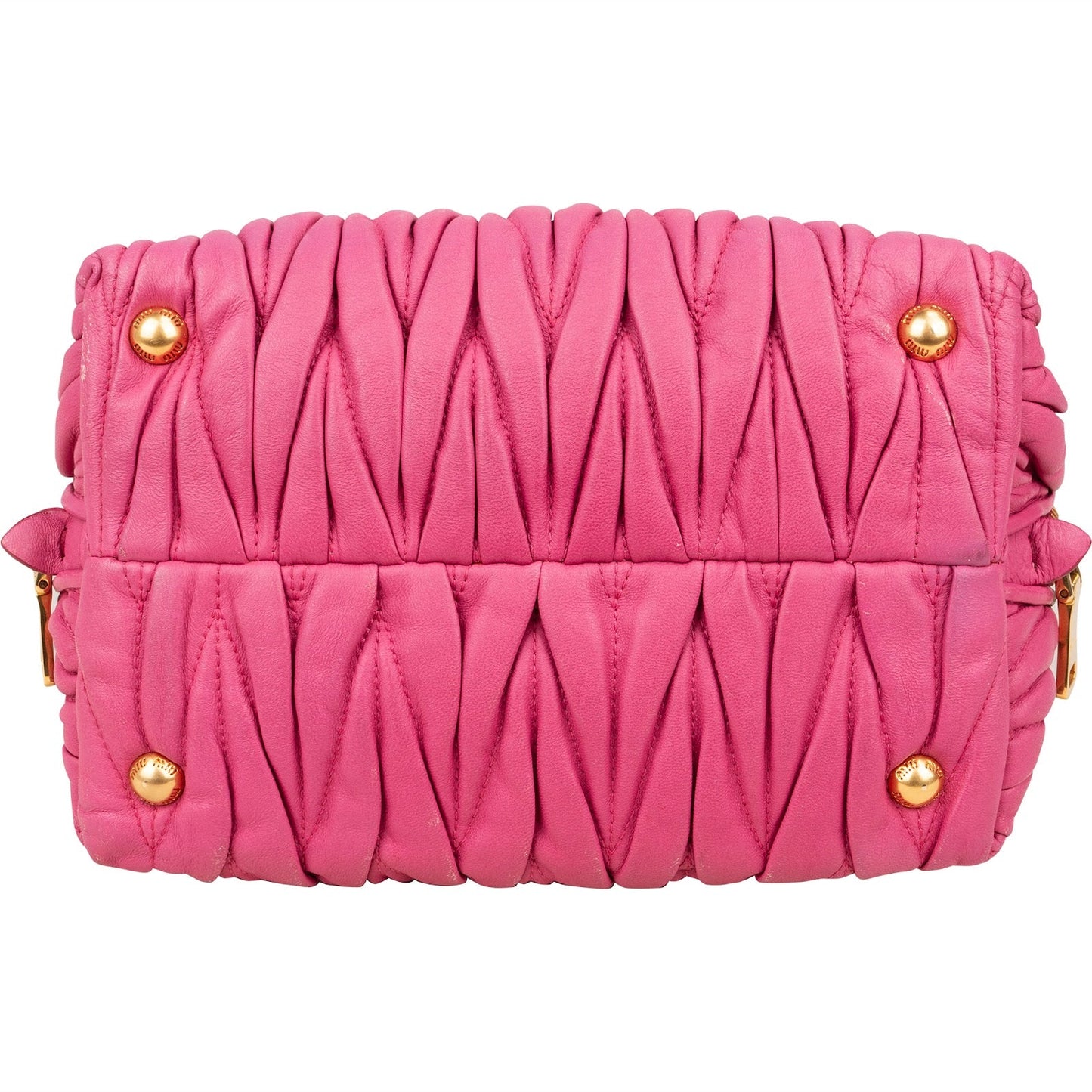 Miu Miu Pink Matelassé Nappa Leather Handbag