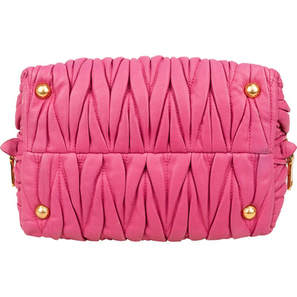 Miu Miu Pink Matelassé Nappa Leather Handbag