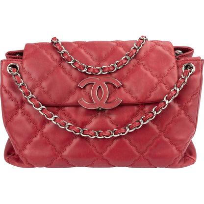 Chanel Quilted Lambskin Diamond Stitch Hampton Flap Jumbo Flap Crossbody Bag