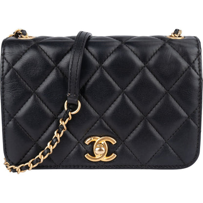 Chanel Quilted Lambskin Mini Rectangular Single Flap Crossbody Bag