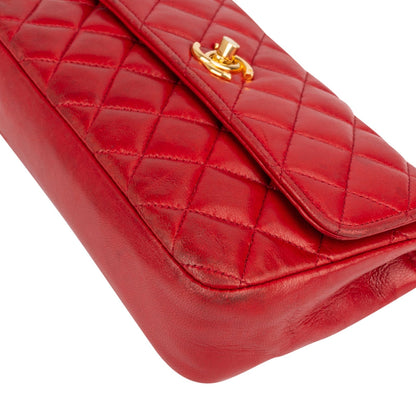 Chanel Quilted Lambskin 24K Gold Small Single Flap Crossbody Bag