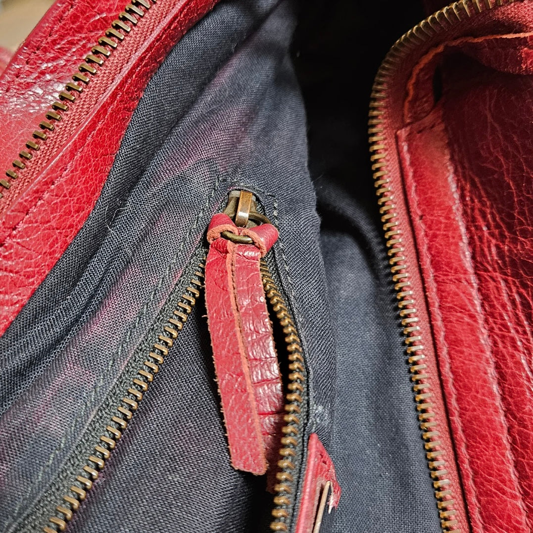 Balenciaga Bordeaux Leather City Handbag