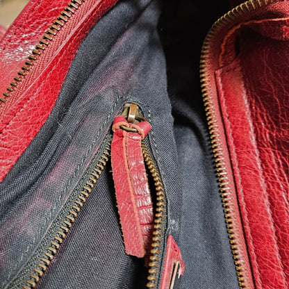 Balenciaga Bordeaux Leather City Handbag