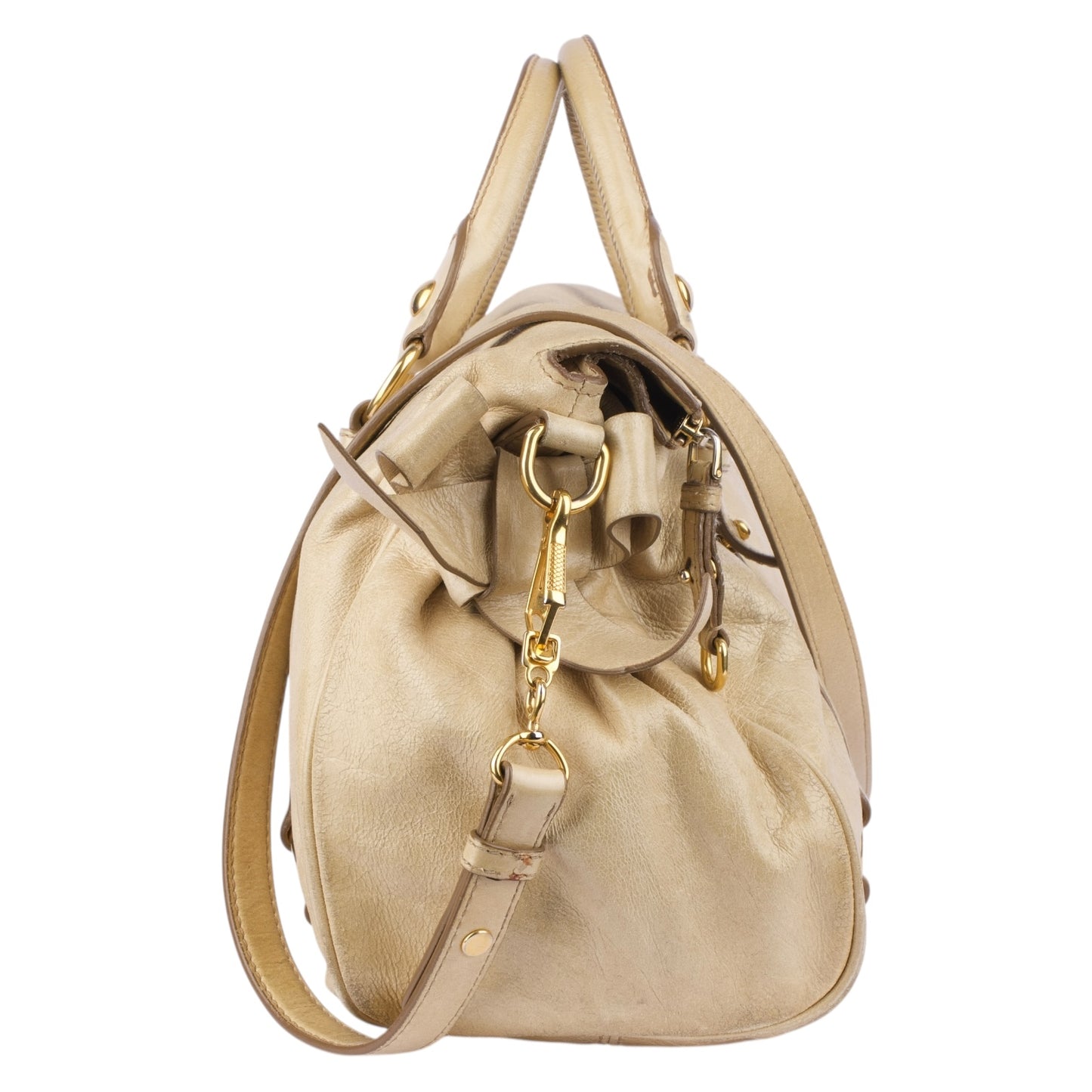 Miu Miu Vitello Lux Bow Shoulder Bag