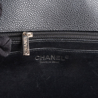 Chanel Quilted Caviar Leather Palladium Maxi Single Flap Crossbody Bag