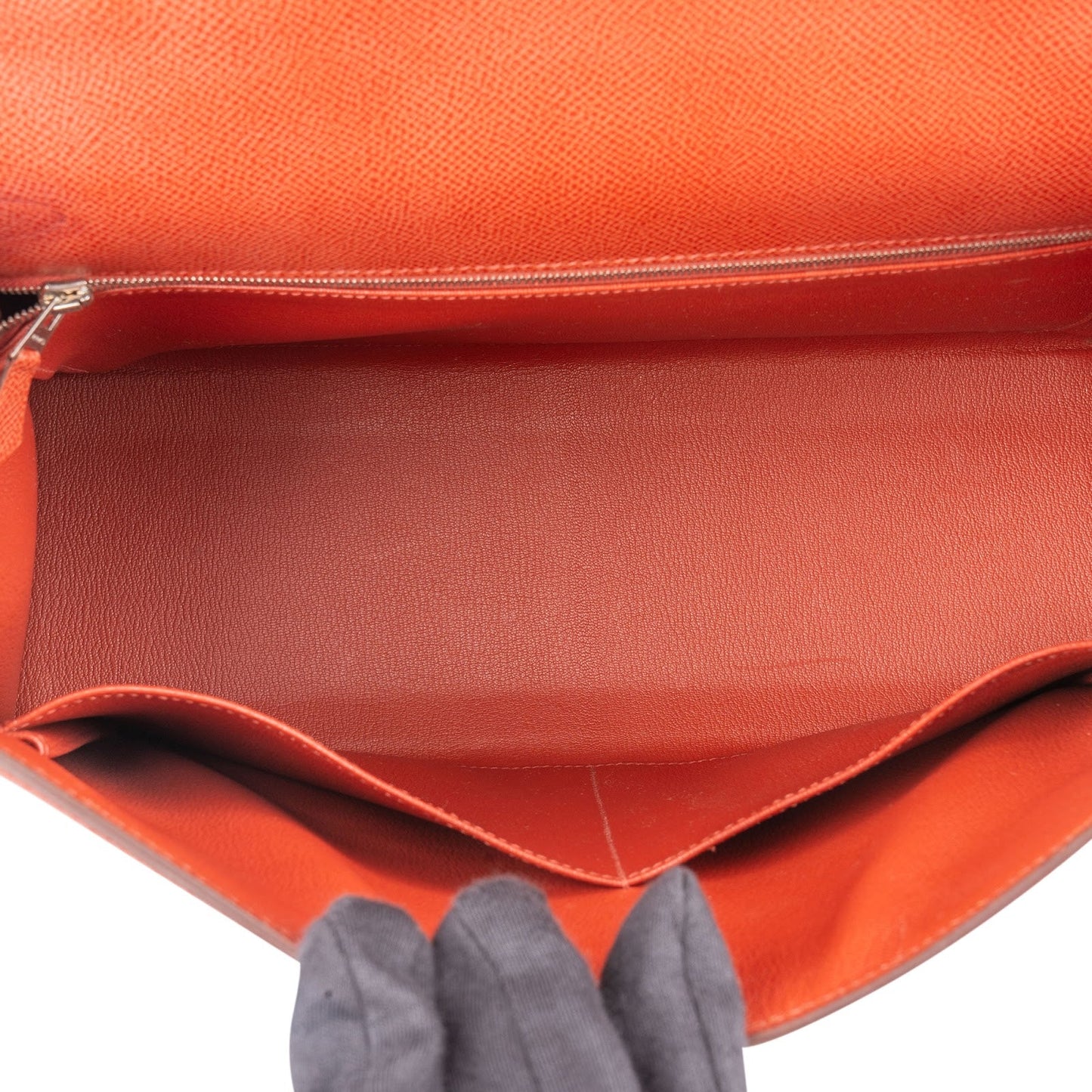 Hermès Epsom Leather Kelly Palladium 35 Sellier Handbag