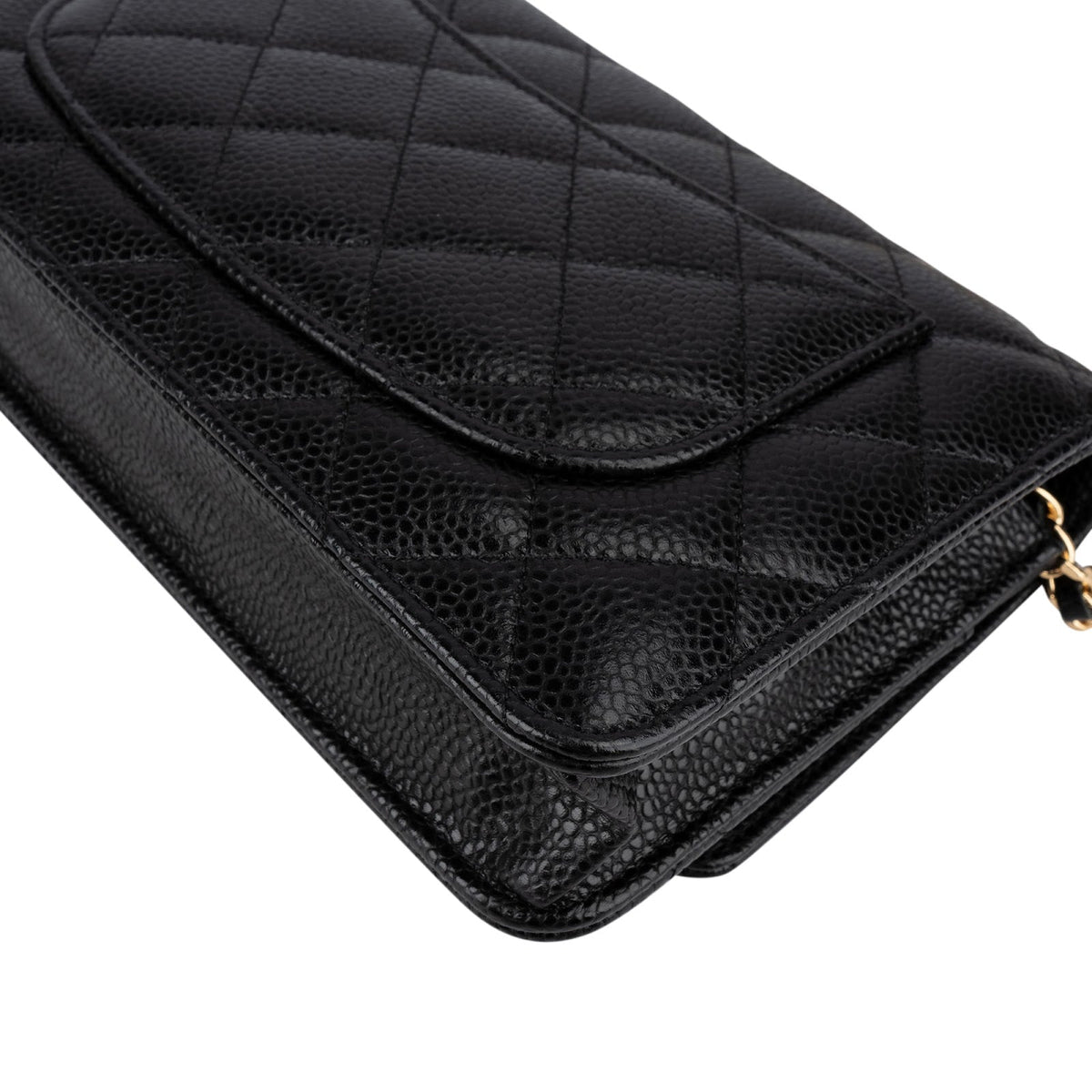 Chanel Quilted Caviar Leather Classic Wallet On Chain Crossbody Bag