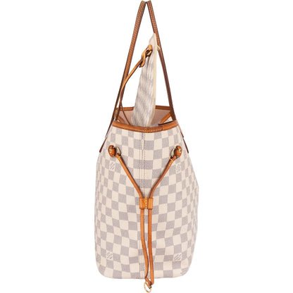 Louis Vuitton Monogram Damier Azur Neverfull MM Shoulder Bag
