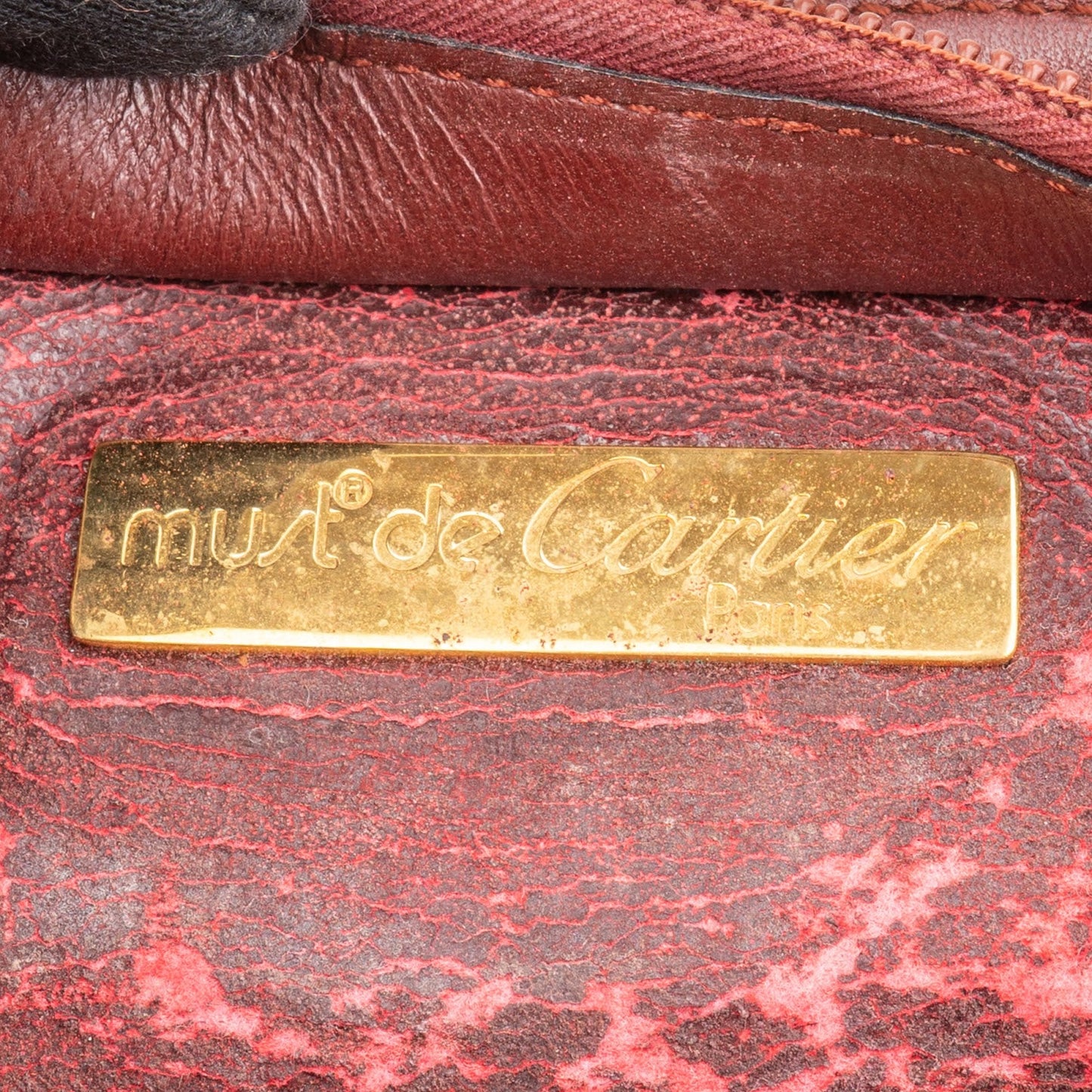 Cartier Bordeaux Leather Clutch