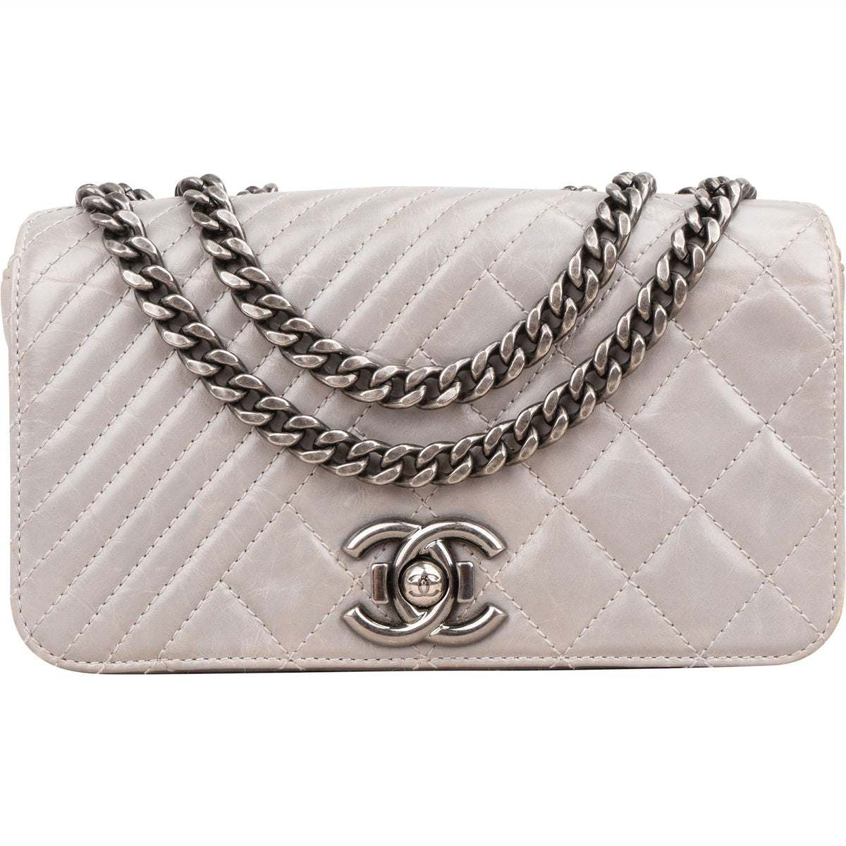Chanel Aged Quilted Calfskin Coco Boy Single Flap Crossbody Bag