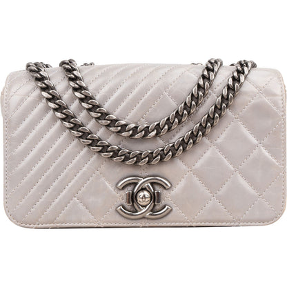 Chanel Aged Quilted Calfskin Coco Boy Single Flap Crossbody Bag