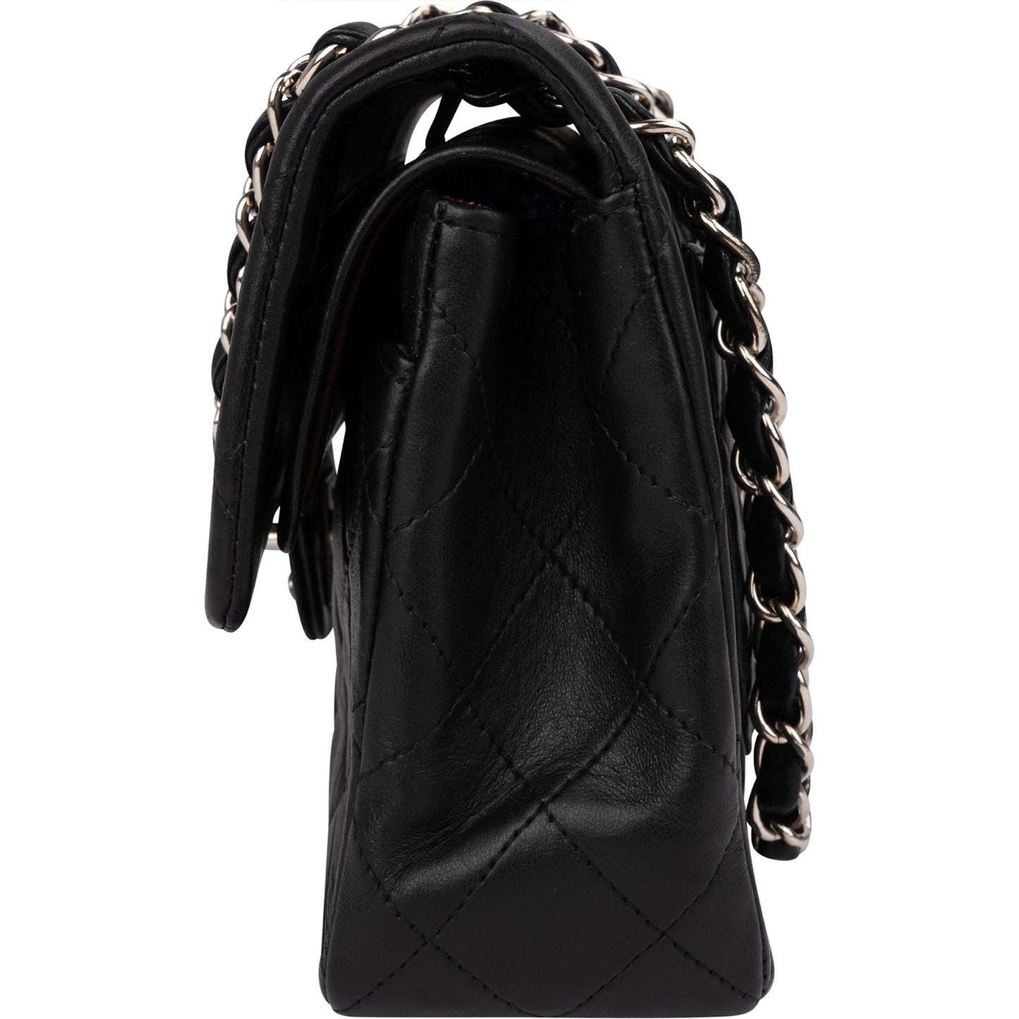 Chanel Quilted Lambskin Palladium Small Double Flap Shoulder Bag