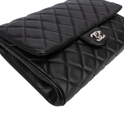 Chanel Quilted Lambskin Palladium Single Flap Shoulder Bag