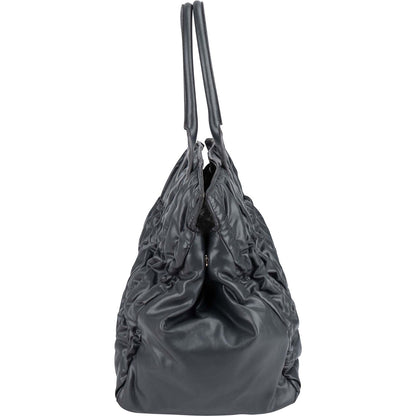 Miu Miu Grey Matelassé Nappa Leather Tote Handbag