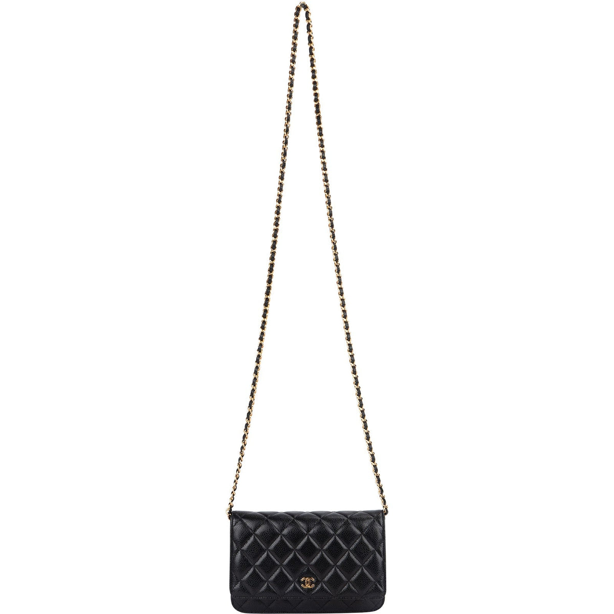 Chanel Quilted Caviar Leather Wallet On Chain Crossbody Bag