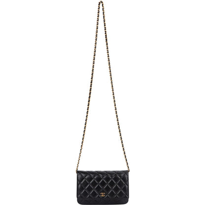Chanel Quilted Caviar Leather Wallet On Chain Crossbody Bag