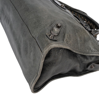Balenciaga Dark Green Leather Classic City Handbag
