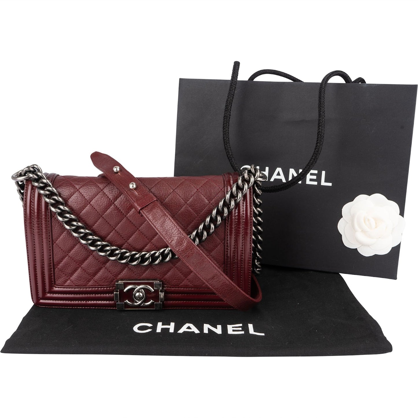 Chanel Quilted Calfskin Medium Boy Single Flap Crossbody Bag