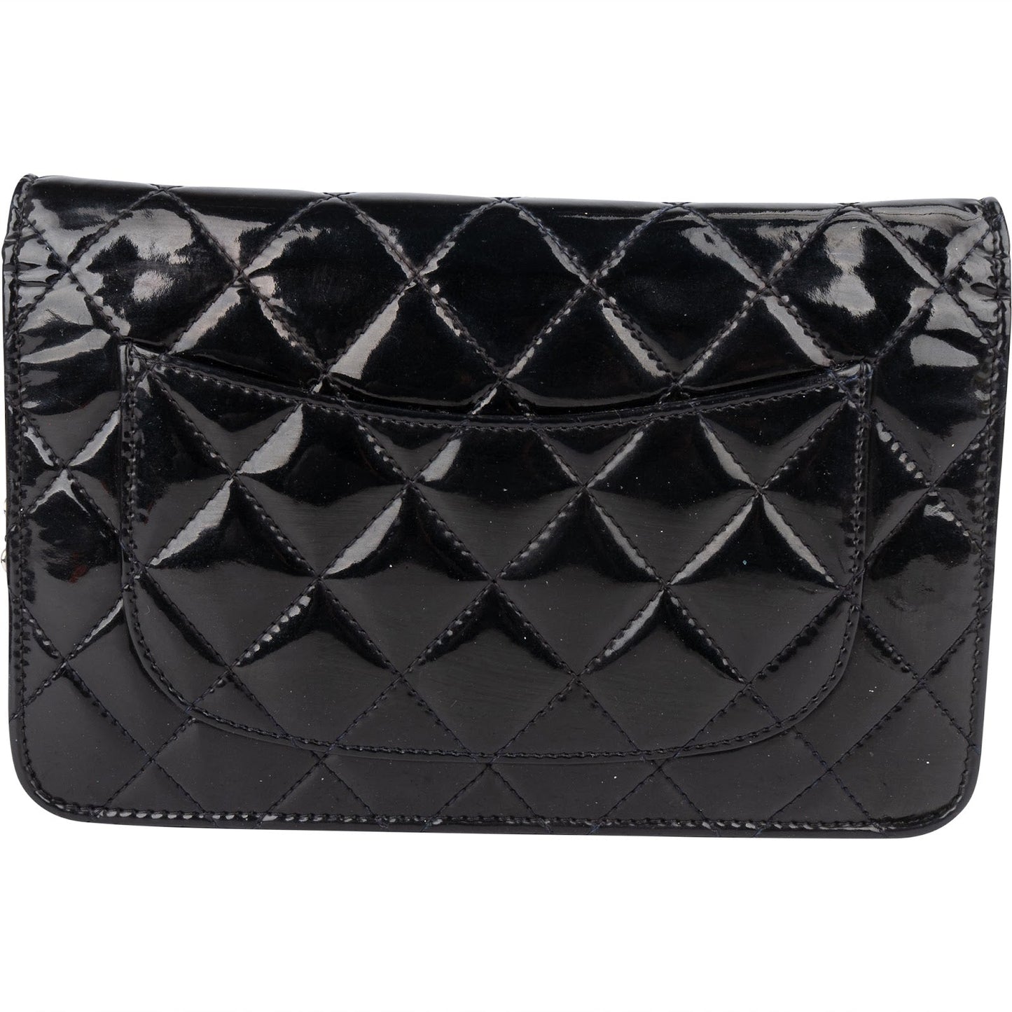 Chanel Quilted Patent Leather Wallet On Chain Crossbody Bag