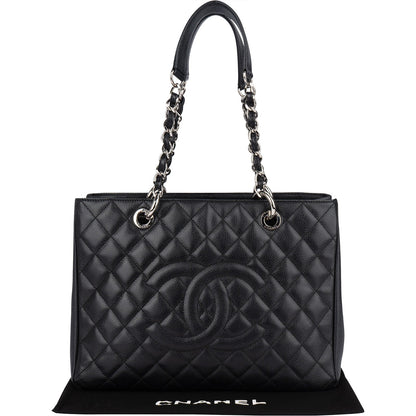 Chanel Quilted Caviar Leather Grand Shopping Tote Shoulder Bag