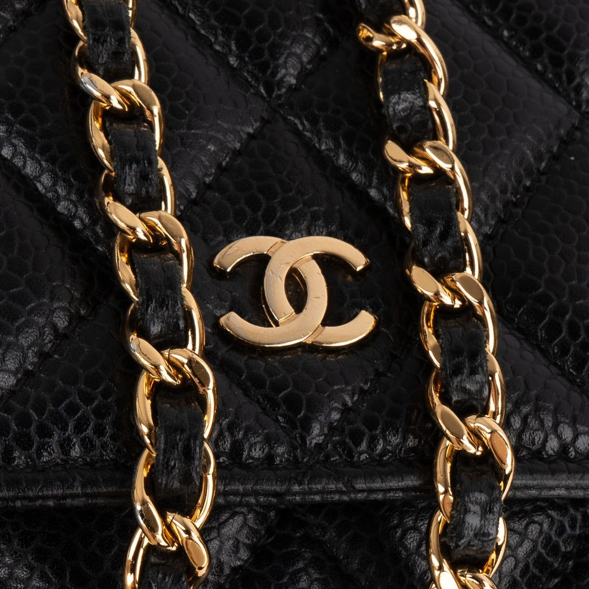 Chanel Quilted Caviar Leather Wallet On Chain Crossbody Bag