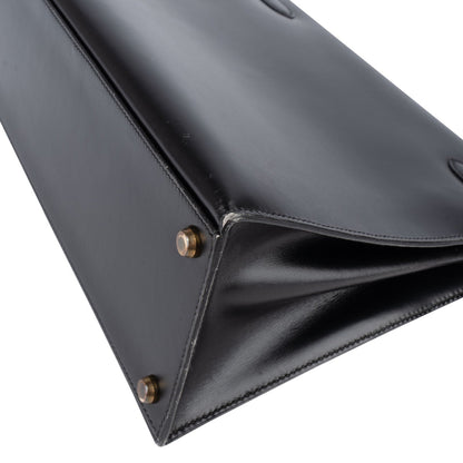 Hermès Noir Box Calf Kelly 32 Sellier Handbag