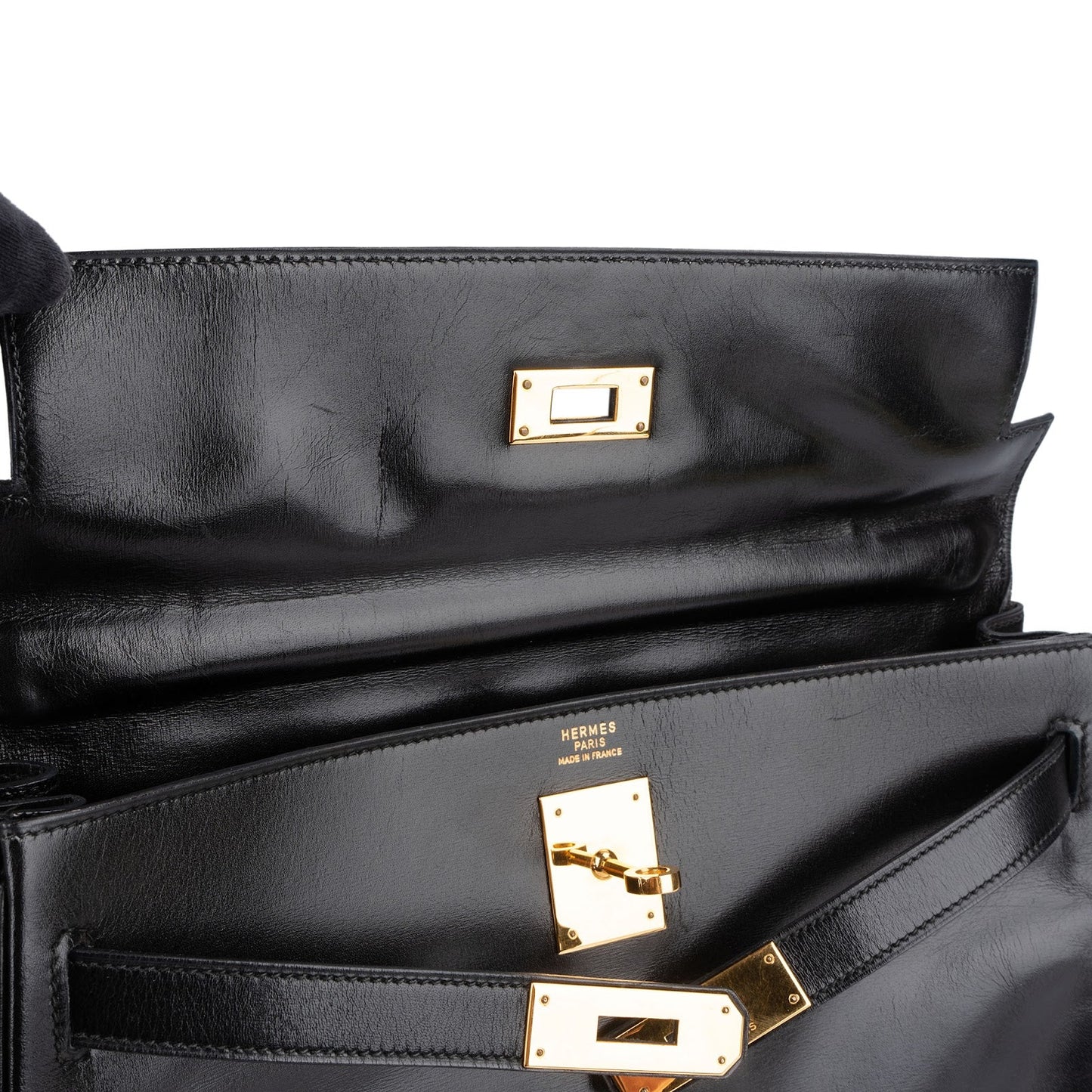 Hermès Box Calfskin Kelly 32 Retourne Handbag