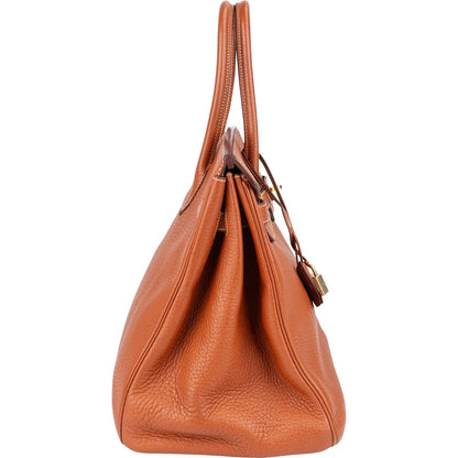 Hermès Brun Fjord Leather Birkin 35 Handbag