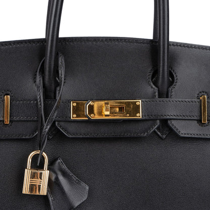 Hermès Noir Swift Leather Birkin 30 Handbag