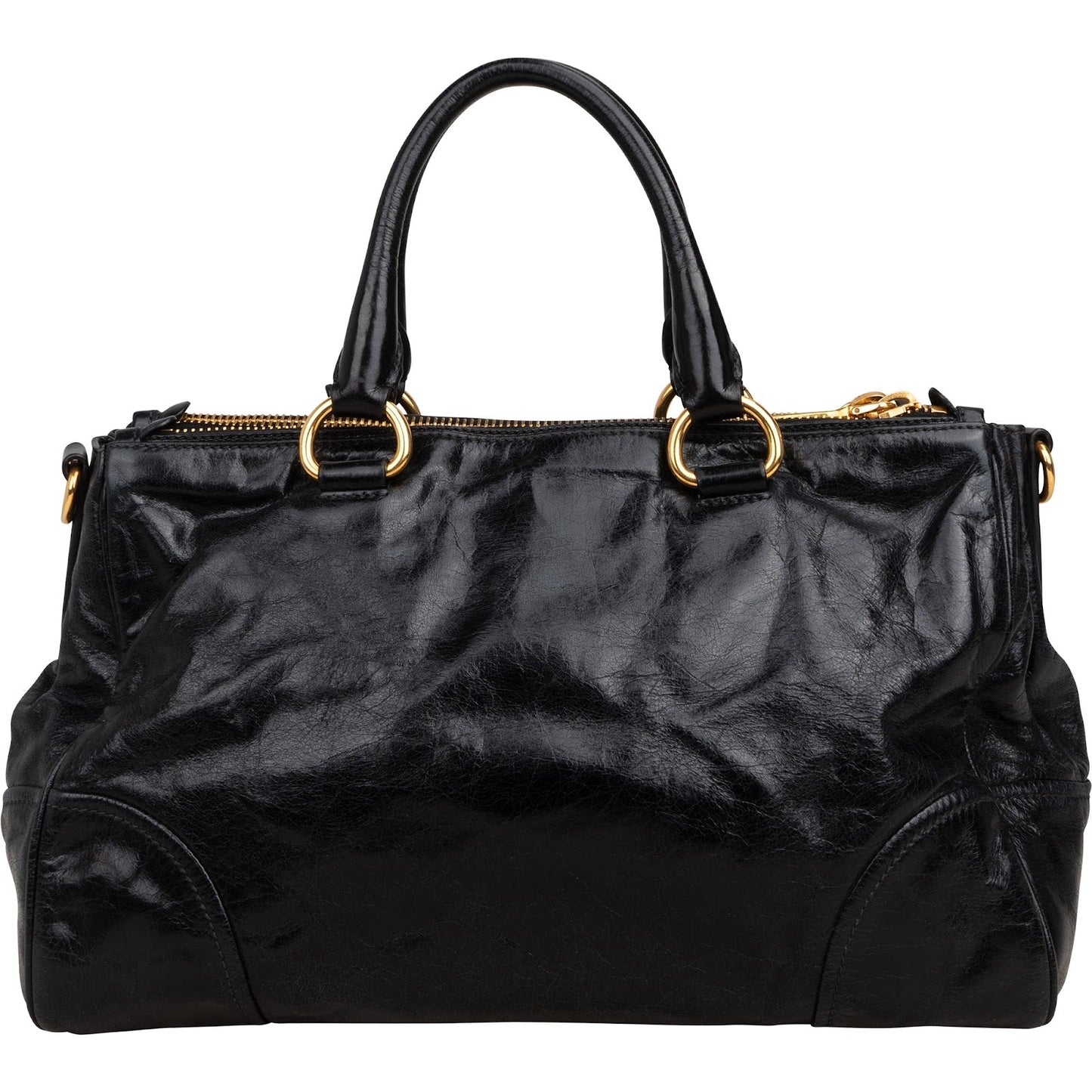 Prada Vitello Shine Leather Bauletto Handbag
