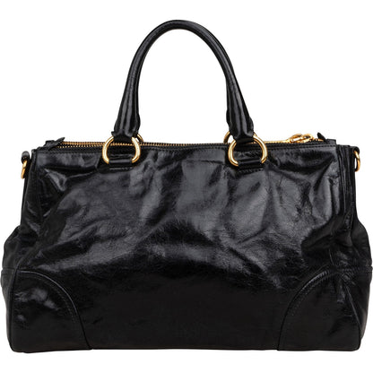 Prada Vitello Shine Leather Bauletto Handbag