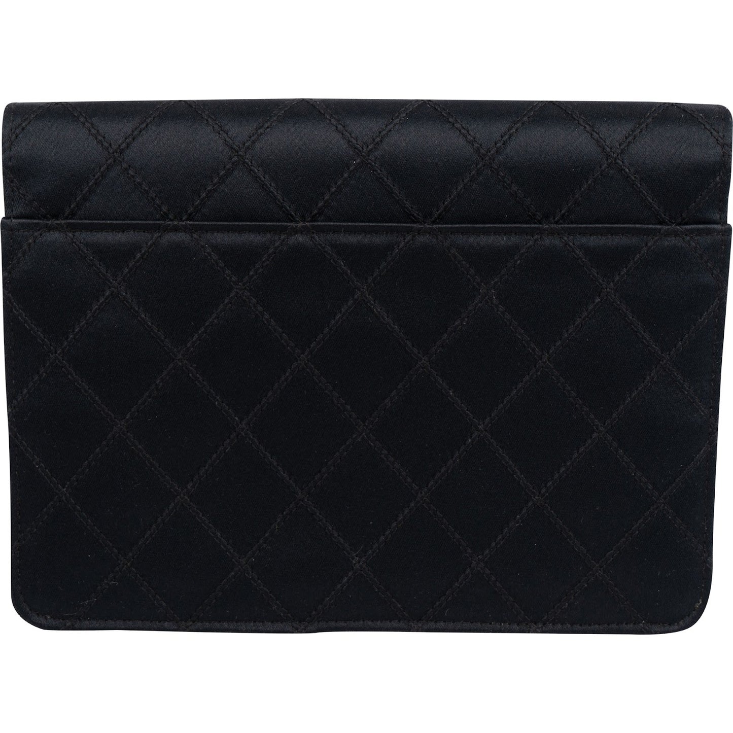 Chanel Quilted Satin Crystal CC Flap Clutch