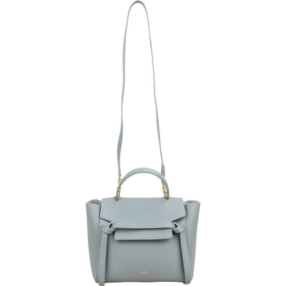 Celine Light Blue Leather Grained Calfskin Belt Handbag