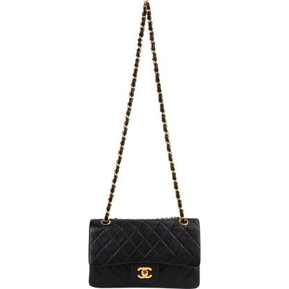 Chanel Quilted Lambskin 24K Gold Small Double Flap Shoulder Bag