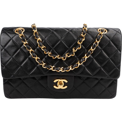 Chanel Quilted Lambskin Medium 24K Gold Double Flap Shoulder Bag