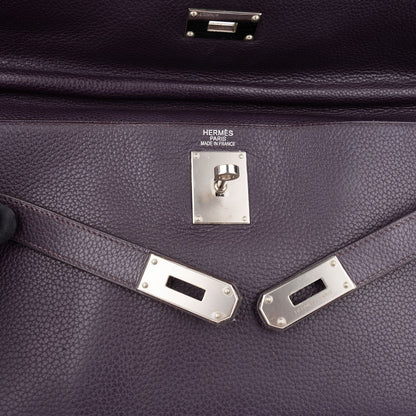 Hermès Raisin Clemence Leather Kelly 40 JPG Shoulder Bag