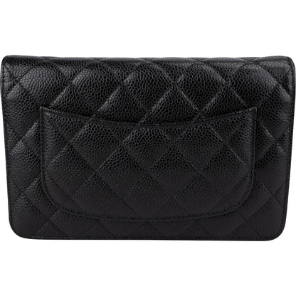 Chanel Quilted Caviar Leather Classic Wallet On Chain Crossbody Bag