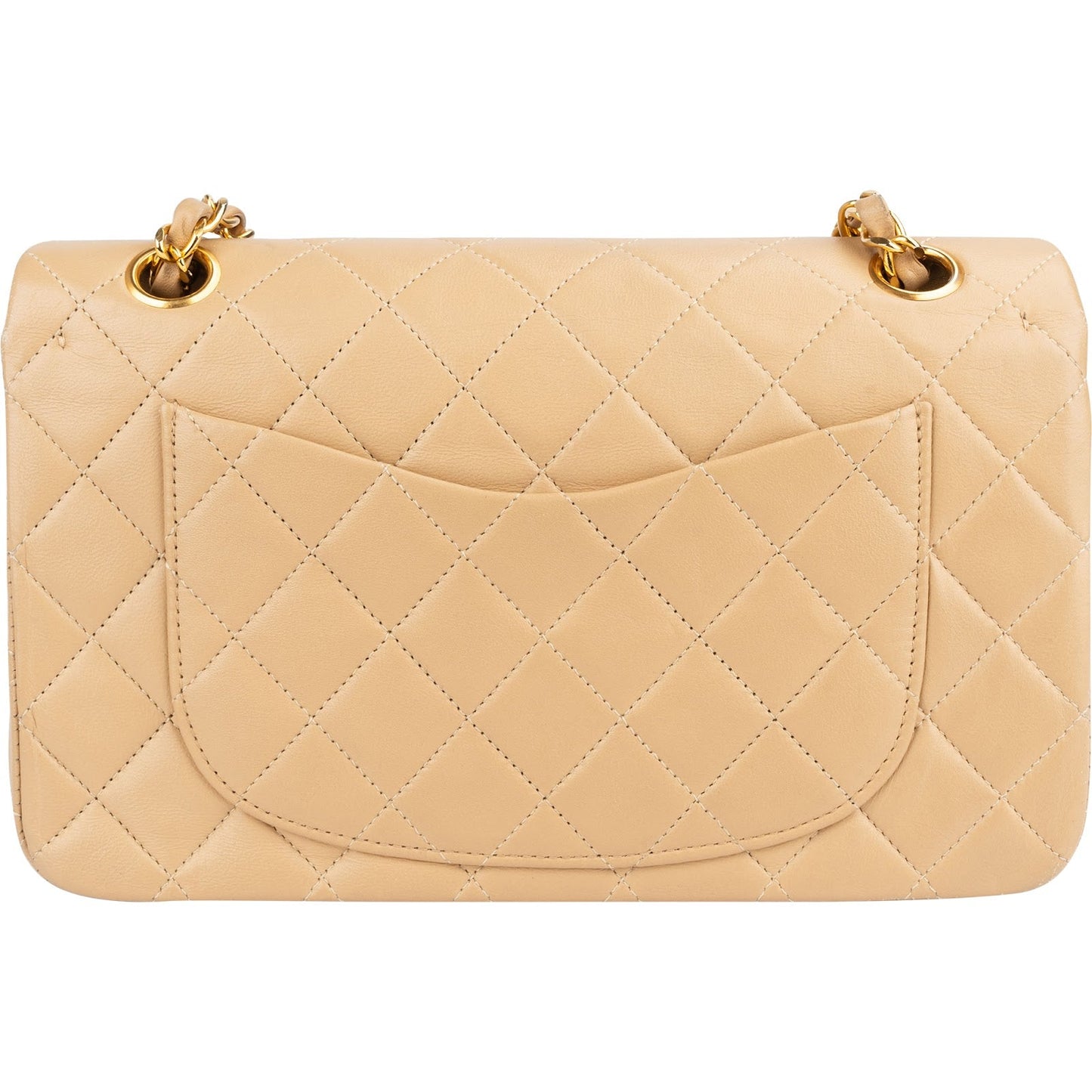 Chanel Quilted Lambskin 24K Gold Small Double Flap Shoulder Bag