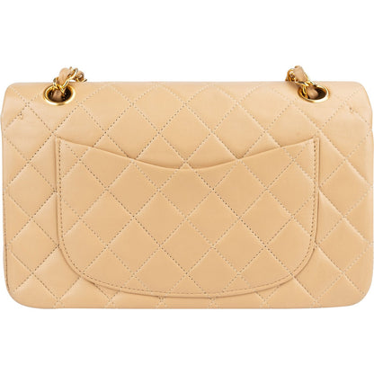 Chanel Quilted Lambskin 24K Gold Small Double Flap Shoulder Bag