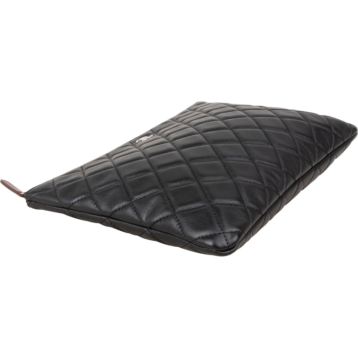 Chanel Black Quilted Lambskin CC Clutch