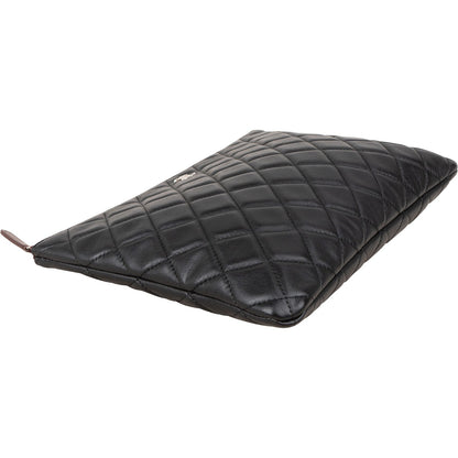 Chanel Black Quilted Lambskin CC Clutch