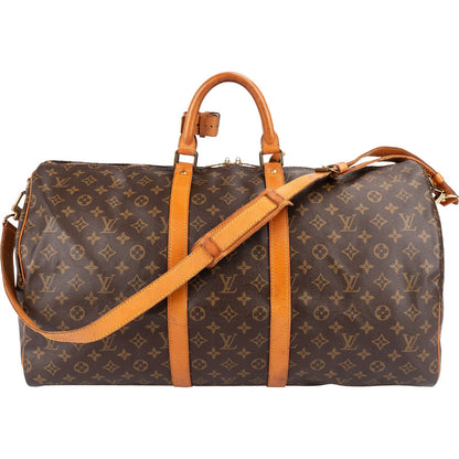 Louis Vuitton Monogram Canvas Keepall 55 Bandoulière Travel Bag