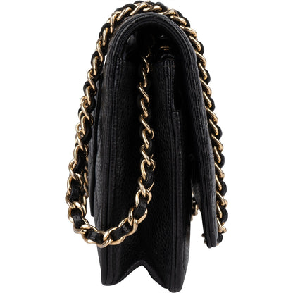 Chanel Quilted Caviar Leather Wallet On Chain Crossbody Bag
