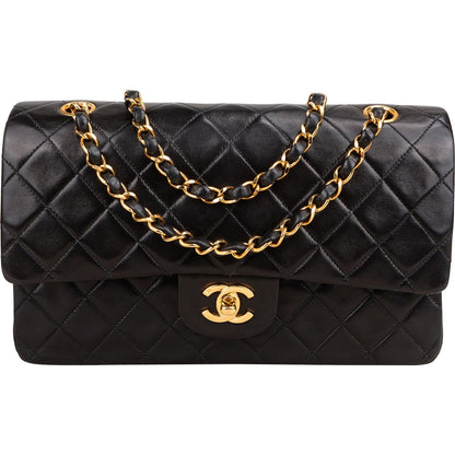 Chanel Quilted Lambskin 24K Gold Medium Double Flap Shoulder Bag