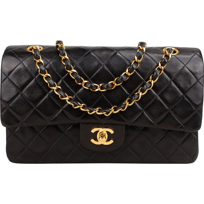 Chanel Quilted Lambskin 24K Gold Medium Double Flap Shoulder Bag