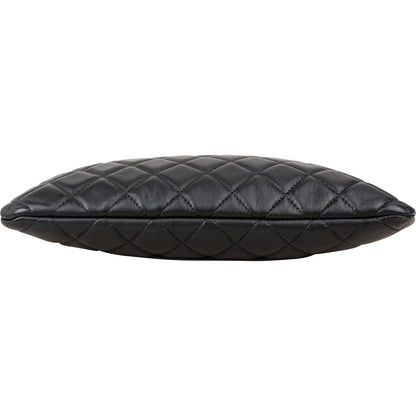Chanel Black Quilted Lambskin CC Clutch