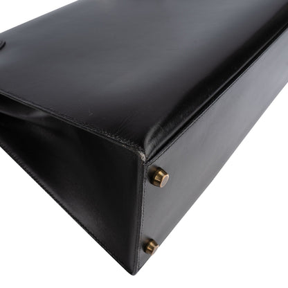 Hermès Noir Boxcalf Kelly 35 Sellier Handbag