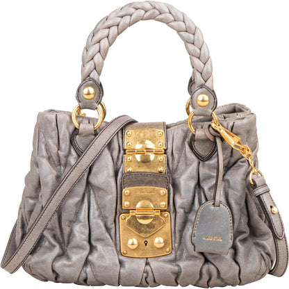 Miu Miu Matelassé Leather City Handbag