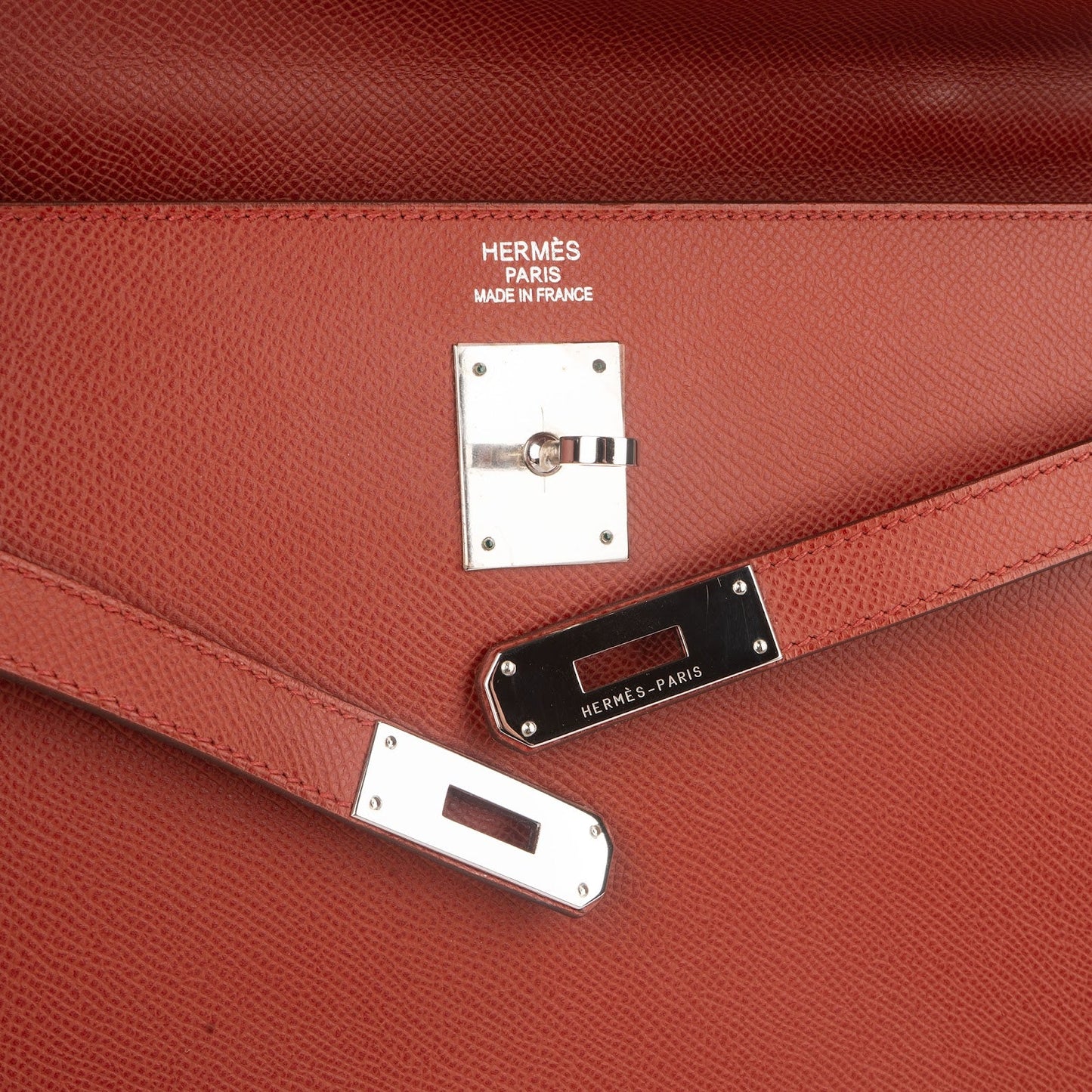 Hermès Epsom Leather Kelly Palladium 35 Sellier Handbag