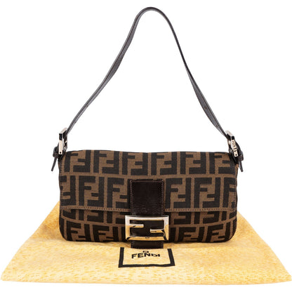 Fendi Monogram Zucca Baguette Shoulder Bag